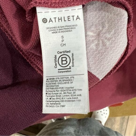 NWOT! Athleta Color Block Pink/Plumb Sweatshirt Loose Fit Women’s Size Small - Picture 11 of 12